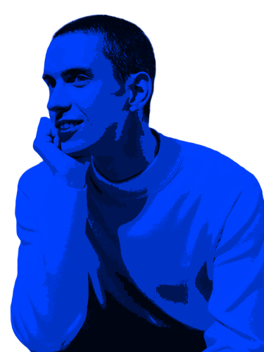 Стилизованный синий портрет